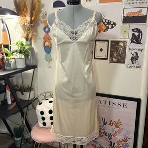 Vintage Body Lites Satin & Lace Slip • XS–S